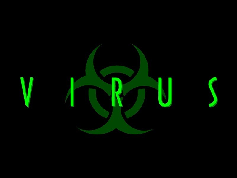 Virus informatique fond vert